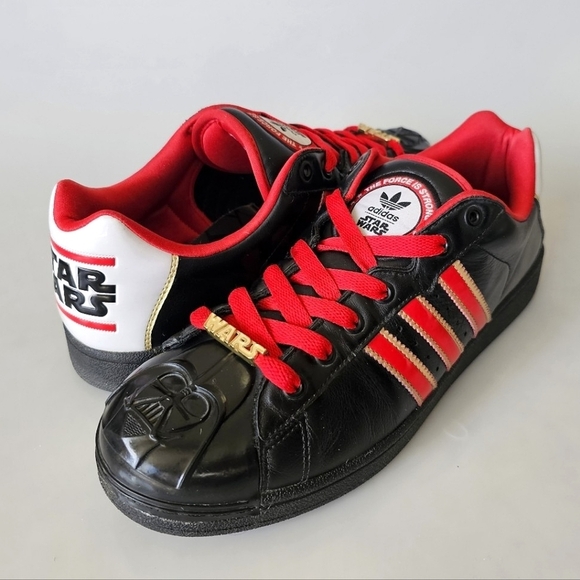ADIDAS ORIGINALS Star Wars Darth Vader Black Red Ultrastar Superstar Shoes - Picture 1 of 14
